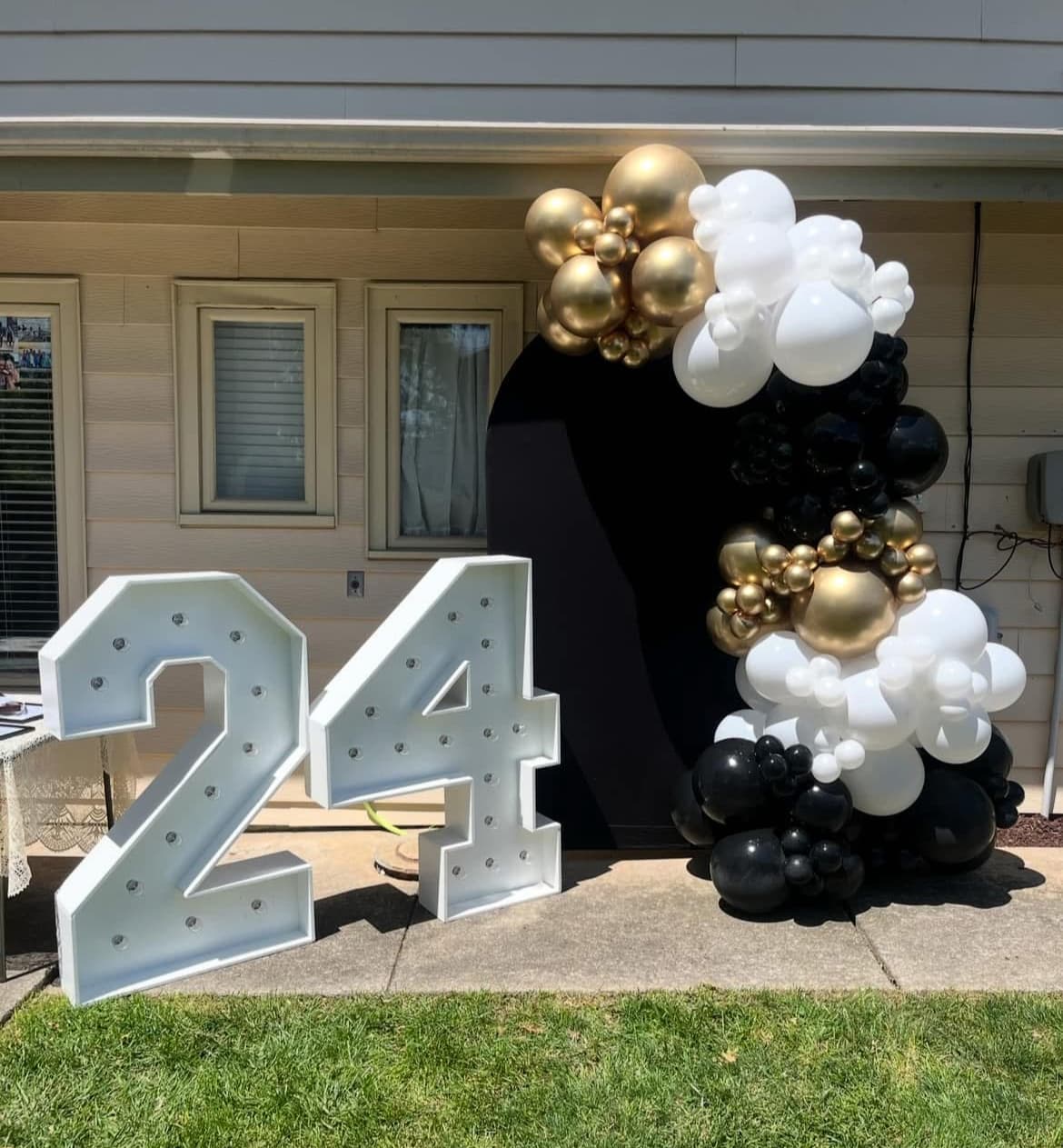 Graduation marquee with garland